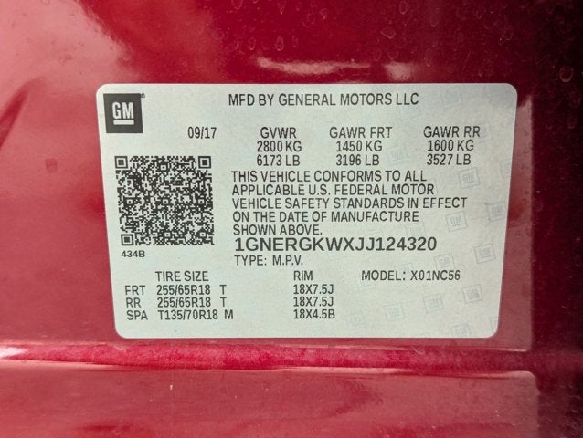 2018 Chevrolet Traverse LT Cloth