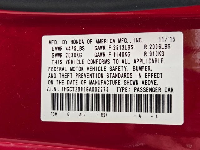 2016 Honda Accord Coupe EX-L