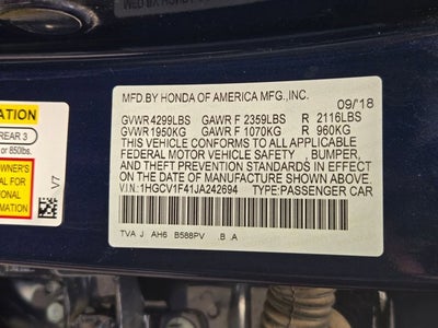 2018 Honda Accord Sedan EX 1.5T