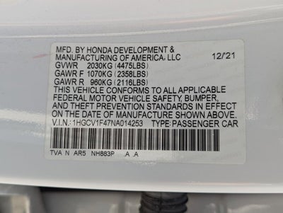 2022 Honda Accord Sedan Sport SE