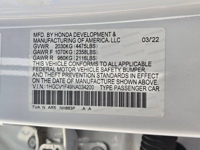 2022 Honda Accord Sedan Sport SE