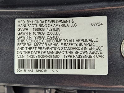2024 Honda Accord Sedan 1.5T LX