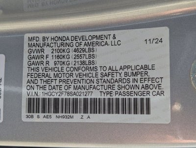 2025 Honda Accord Hybrid Sport-L