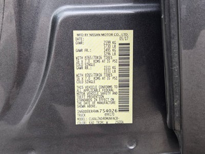 2017 Nissan Frontier SV V6