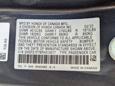 2023 Honda Civic 1.5T 4D EX