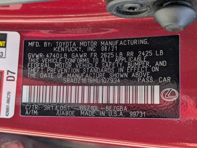 2021 Lexus ES ES 350