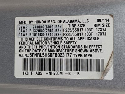 2015 Honda Odyssey EX-L