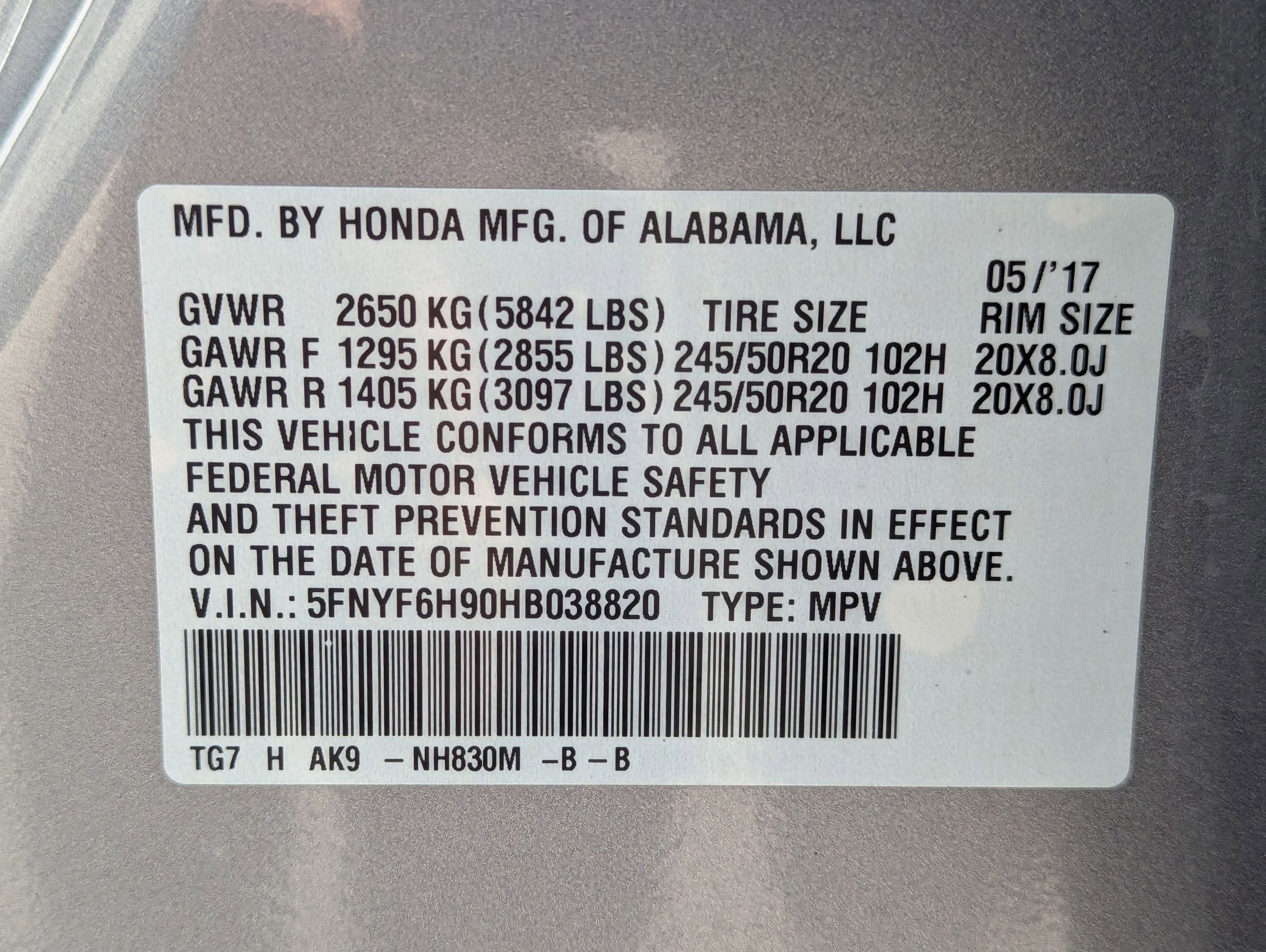 2017 Honda Pilot Touring