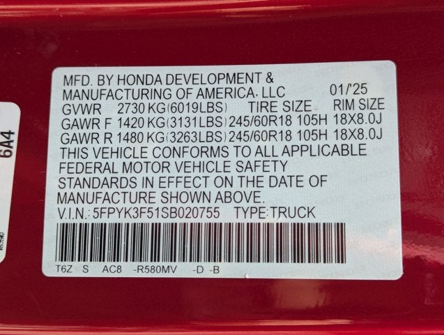 2025 Honda Ridgeline RTL