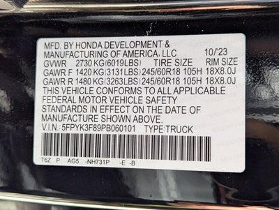 2023 Honda Ridgeline Black Edition