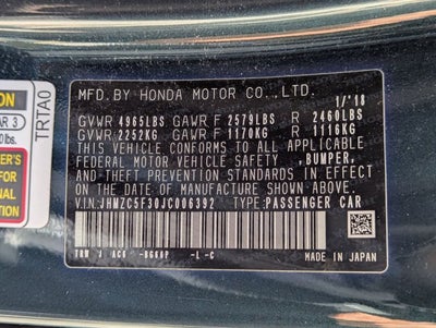 2018 Honda Clarity Plug-In Hybrid Touring