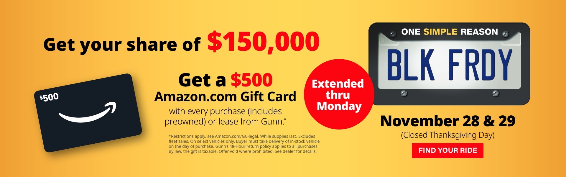 Gunn Chevrolet Cyber Monday banner