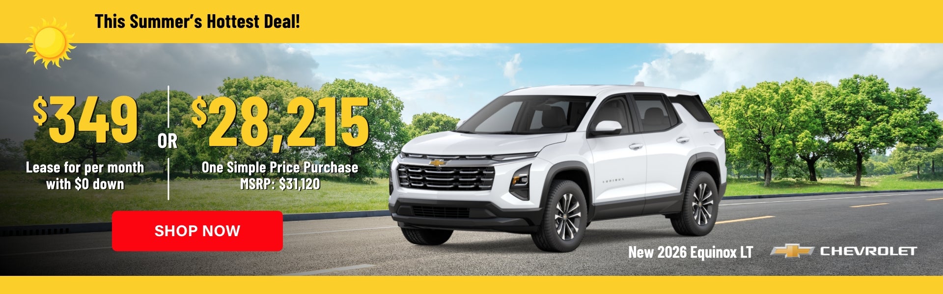 Chevrolet Equinox sales banner