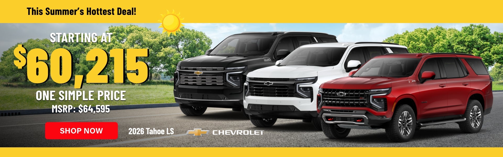 Chevrolet Tahoe sales banner