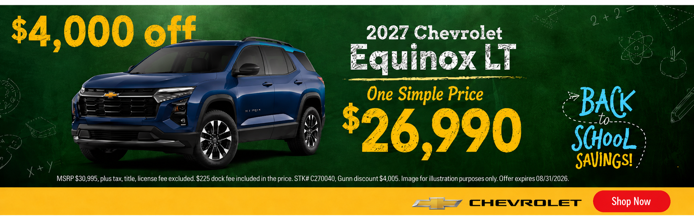 Chevrolet Equinox LT sales banner