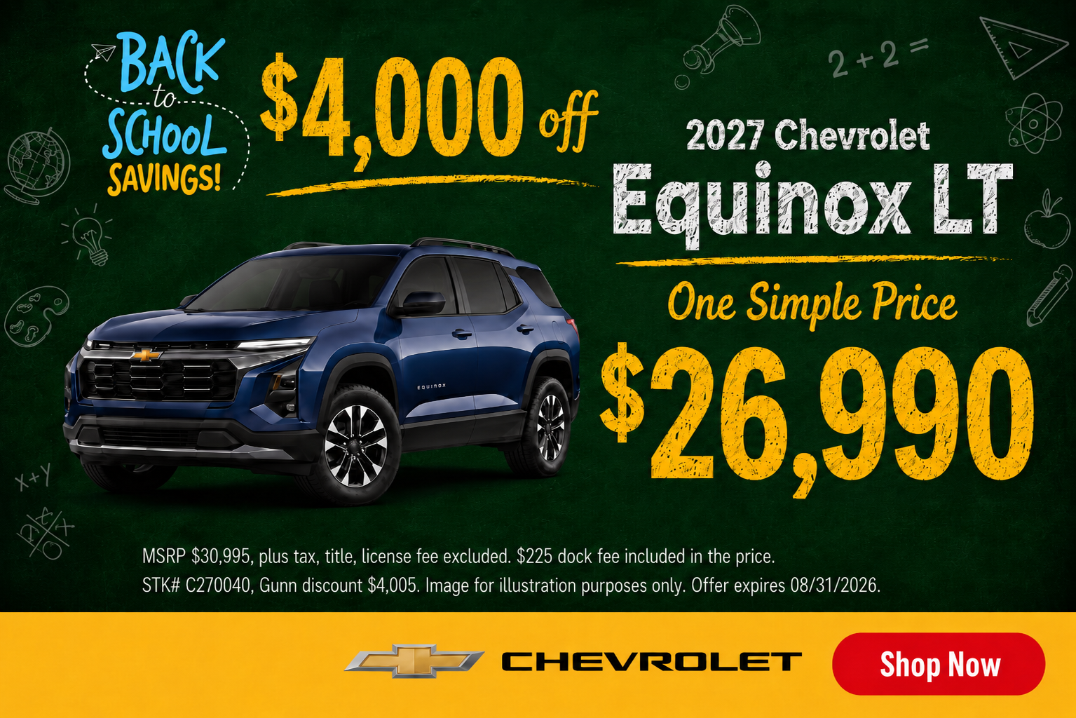 Chevrolet Equinox LT sales banner